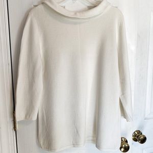 EUC Talbots White Collared Sweater